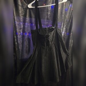 Killstar Black Lace-Up Suspender Skirt (Like New)